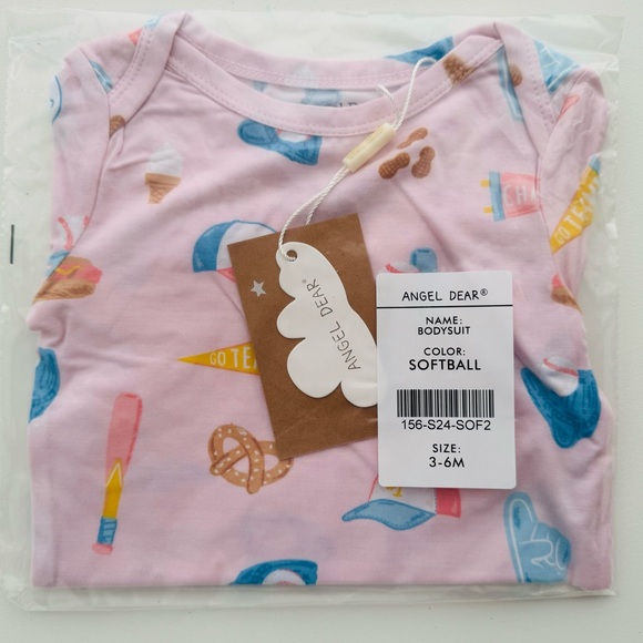 Angel Dear Bodysuit, Softball, Size 3-6 Months NWT - Picture 4 of 5